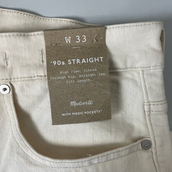 Madewell The '90s Straight Jean Vintage Canvas Size 33 NM515 Stretch High Rise - Picture 4 of 13